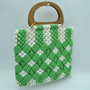 WT Woven Hollow Plaid Hobo Handbag